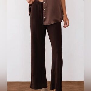 Donni Pointelle Simple Crop Pant, size L NWOT